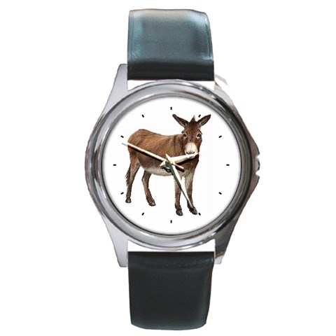 Donkey Round Metal Watch from ArtsNow.com Front