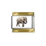 Elephant Gold Trim Italian Charm (9mm)