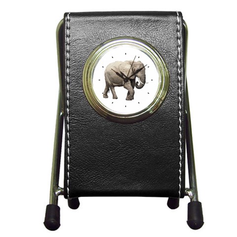 Elephant Pen Holder Desk Clock from ArtsNow.com Front