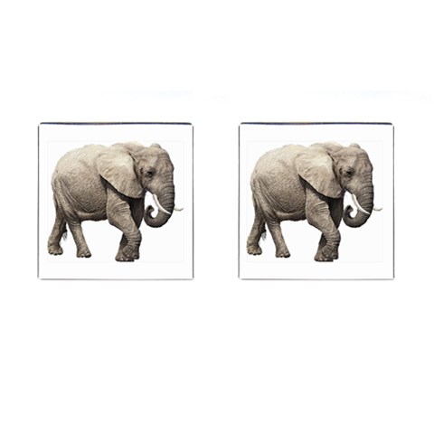 Elephant Cufflinks (Square) from ArtsNow.com Front(Pair)