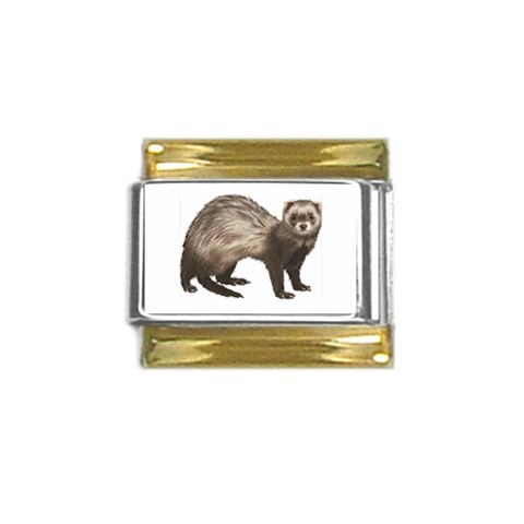 Ferret Gold Trim Italian Charm (9mm) from ArtsNow.com Front