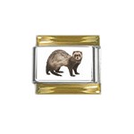 Ferret Gold Trim Italian Charm (9mm)