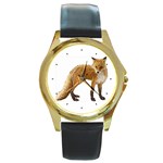 Fox Round Gold Metal Watch