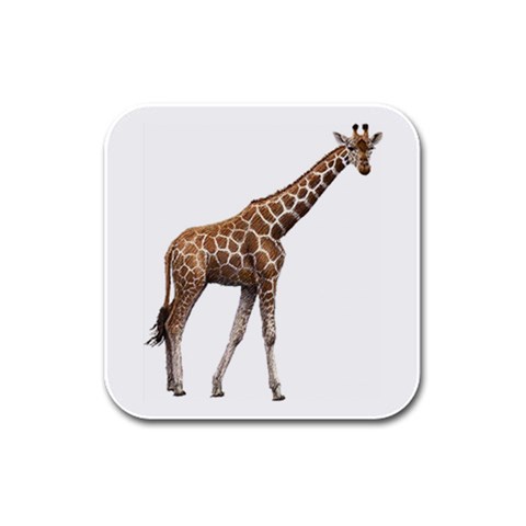 Giraffe Rubber Square Coaster (4 pack) from ArtsNow.com Front