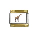 Giraffe Gold Trim Italian Charm (9mm)