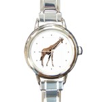 Giraffe Round Italian Charm Watch