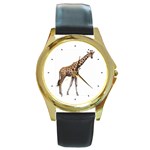 Giraffe Round Gold Metal Watch