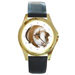 Guinea Pig Round Gold Metal Watch