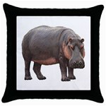 Hippopotamus Throw Pillow Case (Black)