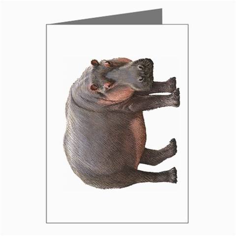 Hippopotamus Greeting Cards (Pkg of 8) from ArtsNow.com Left