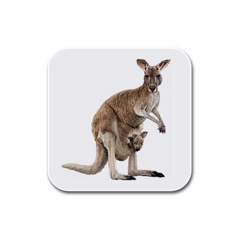 Kangaroo Rubber Square Coaster (4 pack) from ArtsNow.com Front