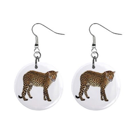 Leopard 1  Button Earrings from ArtsNow.com Front