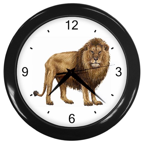 Lion Wall Clock (Black) from ArtsNow.com Front