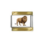 Lion Gold Trim Italian Charm (9mm)