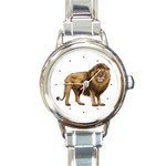 Lion Round Italian Charm Watch