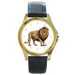 Lion Round Gold Metal Watch