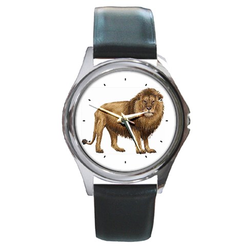 Lion Round Metal Watch from ArtsNow.com Front