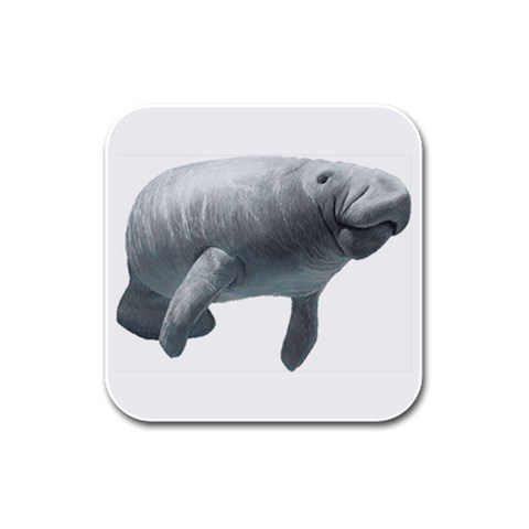 Manatee Rubber Square Coaster (4 pack) from ArtsNow.com Front