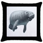 Manatee Throw Pillow Case (Black)