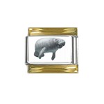 Manatee Gold Trim Italian Charm (9mm)