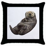 Otter Throw Pillow Case (Black)