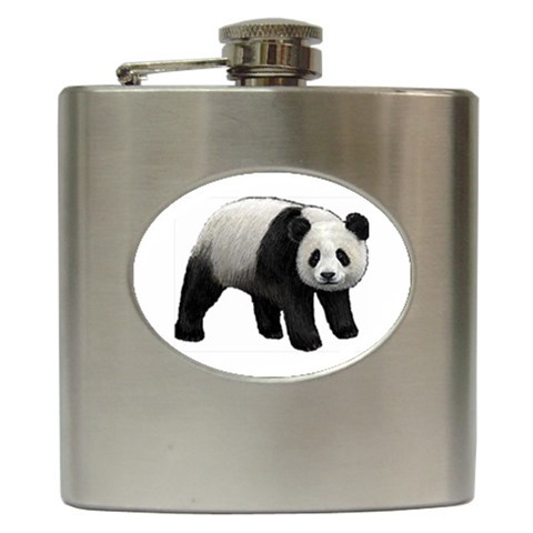 Panda Hip Flask (6 oz) from ArtsNow.com Front