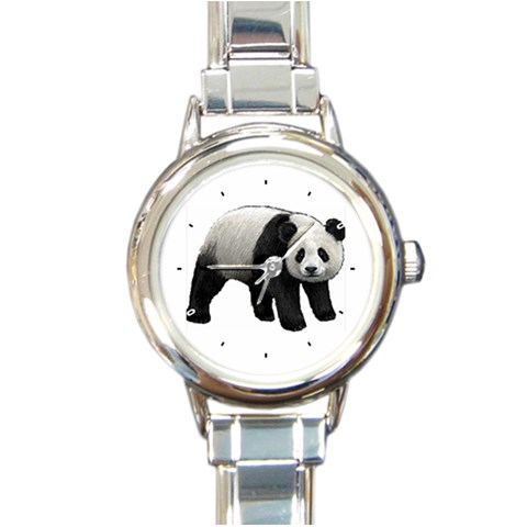 Panda Round Italian Charm Watch from ArtsNow.com Front