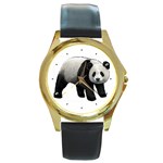 Panda Round Gold Metal Watch