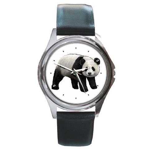 Panda Round Metal Watch from ArtsNow.com Front