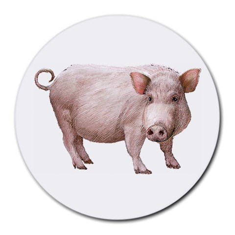 Pig Round Mousepad from ArtsNow.com Front