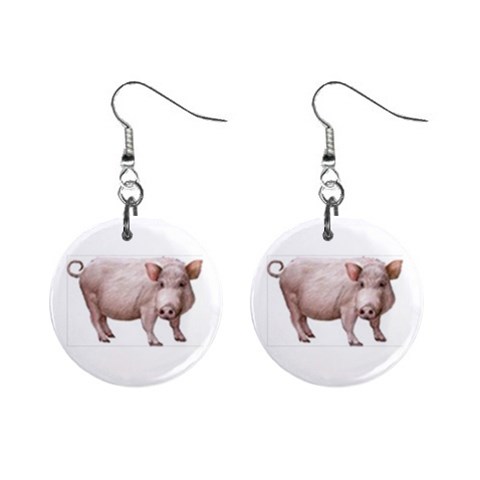 Pig 1  Button Earrings from ArtsNow.com Front