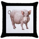 Pig Throw Pillow Case (Black)