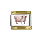 Pig Gold Trim Italian Charm (9mm)