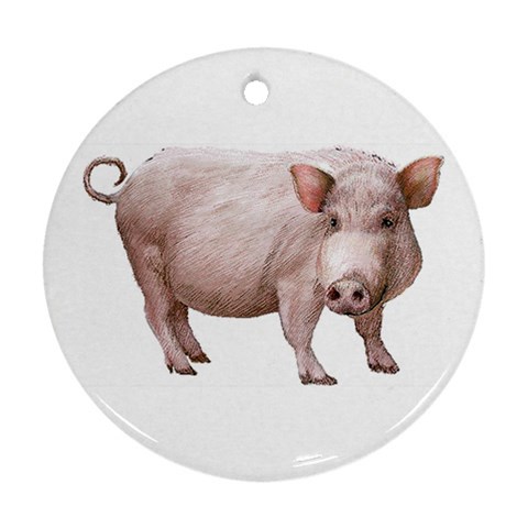 Pig Ornament (Round) from ArtsNow.com Front