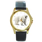 Polar Bear Round Gold Metal Watch