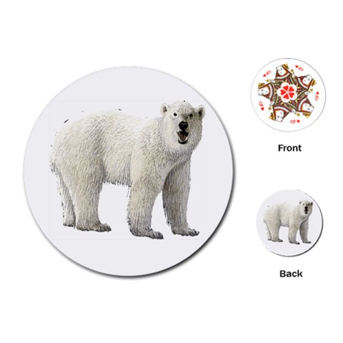 Polar Bear Playing Cards (Round) from ArtsNow.com Front