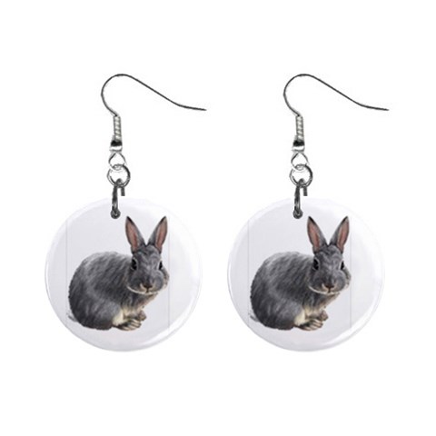 Rabbit 1  Button Earrings from ArtsNow.com Front