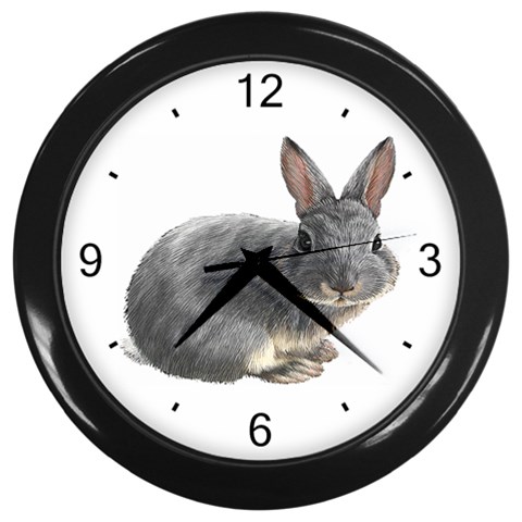 Rabbit Wall Clock (Black) from ArtsNow.com Front