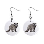 Raccoon 1  Button Earrings