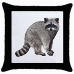 Raccoon Throw Pillow Case (Black)