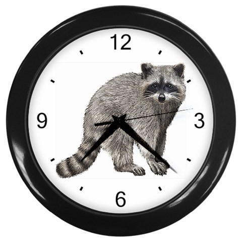 Raccoon Wall Clock (Black) from ArtsNow.com Front