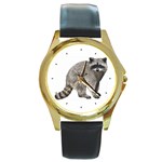 Raccoon Round Gold Metal Watch