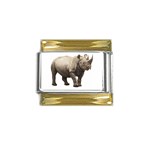 Rhinoceros Gold Trim Italian Charm (9mm)