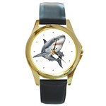 Shark Round Gold Metal Watch