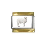 Sheep Gold Trim Italian Charm (9mm)