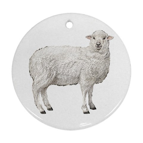 Sheep Ornament (Round) from ArtsNow.com Front