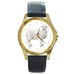 Sheep Round Gold Metal Watch