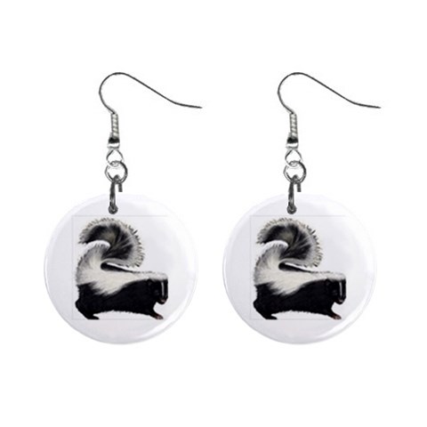 Skunk 1  Button Earrings from ArtsNow.com Front