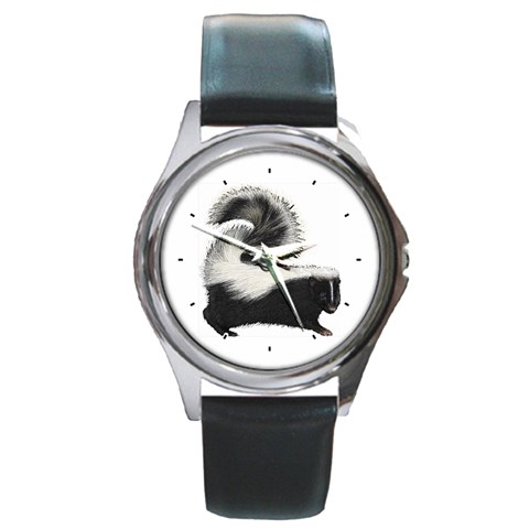 Skunk Round Metal Watch from ArtsNow.com Front