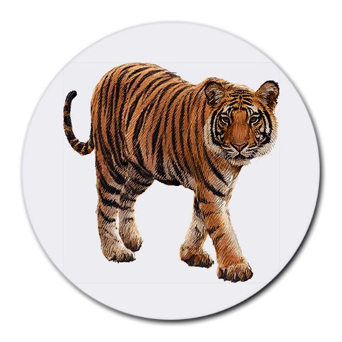 Tiger Round Mousepad from ArtsNow.com Front